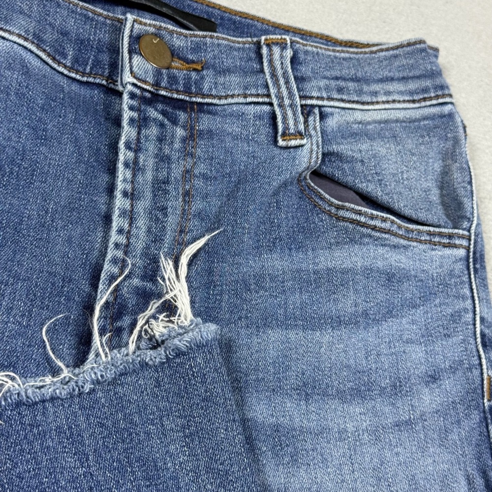 J Brand Carolina High Rise Skinny Jeans Blue Delphi Raw Hem Denim Womens 25